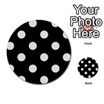 Polka Dots - Pastel Pink on Black Multi-purpose Cards (Round)