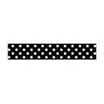 Polka Dots - Misty Rose Pink on Black Flano Scarf (Mini)