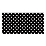 Polka Dots - Misty Rose Pink on Black Satin Shawl
