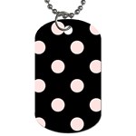 Polka Dots - Misty Rose Pink on Black Dog Tag (Two Sides)
