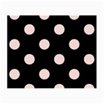 Polka Dots - Misty Rose Pink on Black Small Glasses Cloth