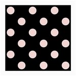 Polka Dots - Misty Rose Pink on Black Medium Glasses Cloth (2 Sides)