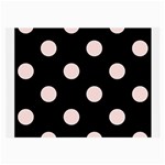 Polka Dots - Misty Rose Pink on Black Large Glasses Cloth (2 Sides)