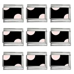 Polka Dots - Misty Rose Pink on Black 9mm Italian Charm (9 pack)