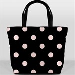 Polka Dots - Misty Rose Pink on Black Bucket Bag