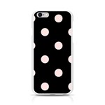 Polka Dots - Misty Rose Pink on Black Apple iPhone 6/6S Silicone Case (Transparent)