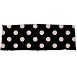 Polka Dots - Misty Rose Pink on Black Body Pillow Case (Dakimakura) (One Side)