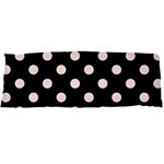Polka Dots - Misty Rose Pink on Black Body Pillow Case Dakimakura (Two Sides)