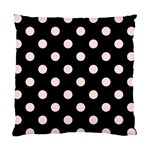 Polka Dots - Misty Rose Pink on Black Standard Cushion Case (One Side)