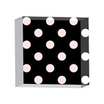 Polka Dots - Misty Rose Pink on Black 4 x 4  Acrylic Photo Block