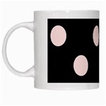 Polka Dots - Misty Rose Pink on Black Black Mug