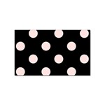 Polka Dots - Misty Rose Pink on Black Sticker Rectangular (100 pack)