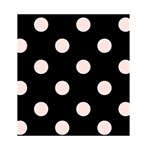 Polka Dots - Misty Rose Pink on Black Greeting Card 4.5  x 6 