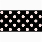 Polka Dots - Misty Rose Pink on Black 4  x 8  Photo Cards