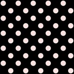 Polka Dots - Misty Rose Pink on Black ScrapBook Page 8  x 8 