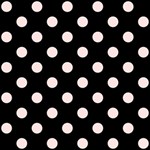 Polka Dots - Misty Rose Pink on Black ScrapBook Page 12  x 12 