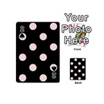 Polka Dots - Misty Rose Pink on Black Playing Cards 54 (Mini)