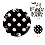 Polka Dots - Misty Rose Pink on Black Playing Cards 54 (Round)