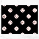 Polka Dots - Misty Rose Pink on Black Jigsaw Puzzle (Rectangular)