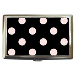 Polka Dots - Misty Rose Pink on Black Cigarette Money Case