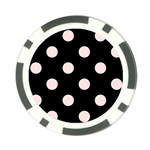 Polka Dots - Misty Rose Pink on Black Poker Chip Card Guard (10 pack)