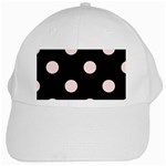 Polka Dots - Misty Rose Pink on Black Black Cap