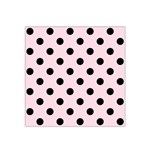 Polka Dots - Black on Piggy Pink Satin Bandana Scarf
