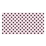 Polka Dots - Black on Piggy Pink Satin Shawl
