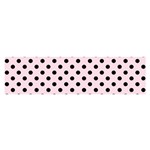 Polka Dots - Black on Piggy Pink Satin Scarf (Oblong)