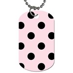 Polka Dots - Black on Piggy Pink Dog Tag (Two Sides)