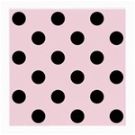 Polka Dots - Black on Piggy Pink Medium Glasses Cloth (2 Sides)