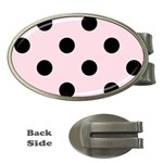 Polka Dots - Black on Piggy Pink Money Clip (Oval)