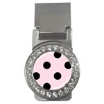 Polka Dots - Black on Piggy Pink Money Clip (CZ)