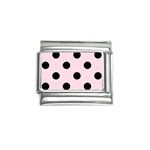 Polka Dots - Black on Piggy Pink Italian Charm (9mm)