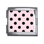 Polka Dots - Black on Piggy Pink Mega Link Italian Charm (18mm)