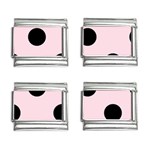 Polka Dots - Black on Piggy Pink 9mm Italian Charm (4 pack)