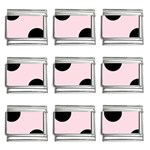 Polka Dots - Black on Piggy Pink 9mm Italian Charm (9 pack)