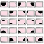 Polka Dots - Black on Piggy Pink 9mm Italian Charm (25 pack)