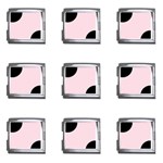 Polka Dots - Black on Piggy Pink Mega Link Italian Charm (9 pack)
