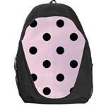 Polka Dots - Black on Piggy Pink Backpack Bag