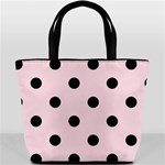 Polka Dots - Black on Piggy Pink Bucket Bag