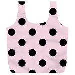 Polka Dots - Black on Piggy Pink Full Print Recycle Bag (XL)