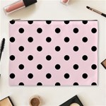 Polka Dots - Black on Piggy Pink Cosmetic Bag (XL)