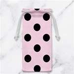 Polka Dots - Black on Piggy Pink Jewelry Bag