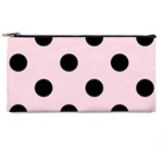Polka Dots - Black on Piggy Pink Pencil Case