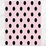 Polka Dots - Black on Piggy Pink Canvas 11  x 14 