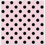 Polka Dots - Black on Piggy Pink Canvas 12  x 12 