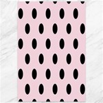 Polka Dots - Black on Piggy Pink Canvas 12  x 18 