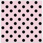 Polka Dots - Black on Piggy Pink Canvas 16  x 16 