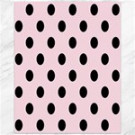 Polka Dots - Black on Piggy Pink Canvas 16  x 20 